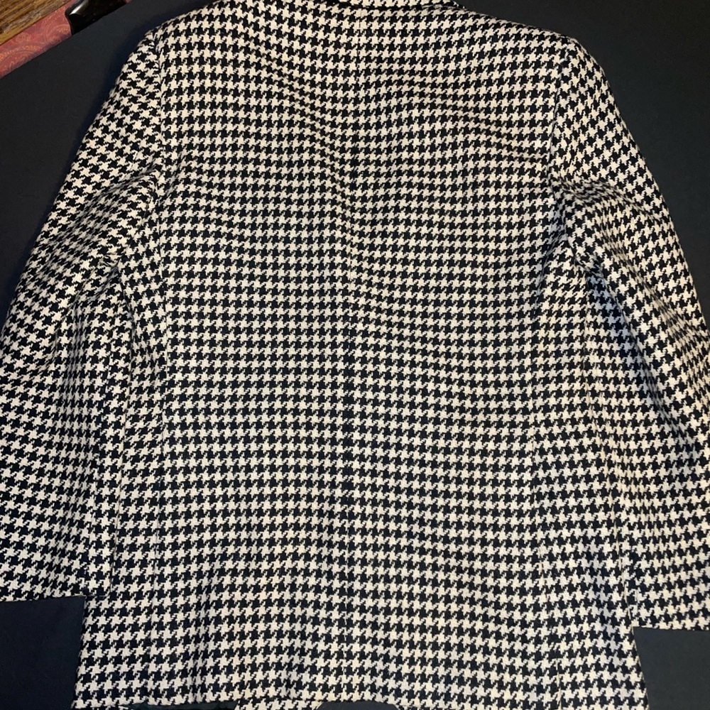 Men's Black and White Houndstooth Jacket - Picture 2 of 7